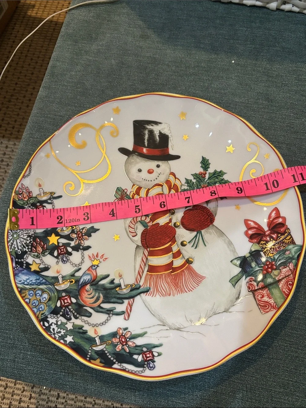 Snowman Dinner plate Twas the Night Before Christmas